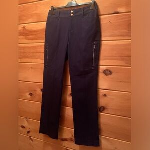 Lauren Ralph Lauren Women’s Size 6 93% Cotton Navy Pants W/ Silver Zipper/button